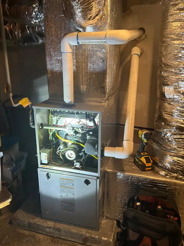 High-Efficiency Gas Furnace Installation